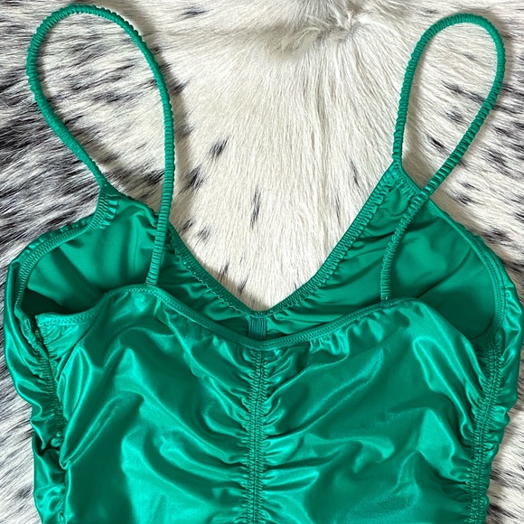 ALEXANDER WANG RUCHED JERSEY CAMI, SZ L GREEN - Picture 12 of 15